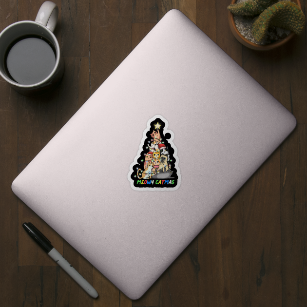 Meowy Catmas Cat Christmas Tree by The WYLD Tribe